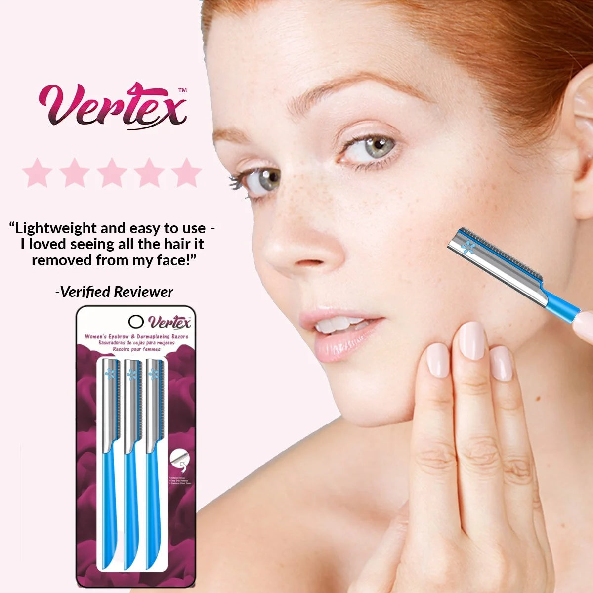 Beauty Womens Face Razor for Peach Fuzz Removal Facial Hair Shaver Dermaplaning Tool Women Travel Trimmer to Remove Fine Hair Blue Eyebrow Razors Remover Dermaplane Exfoliating Sensitive Skin