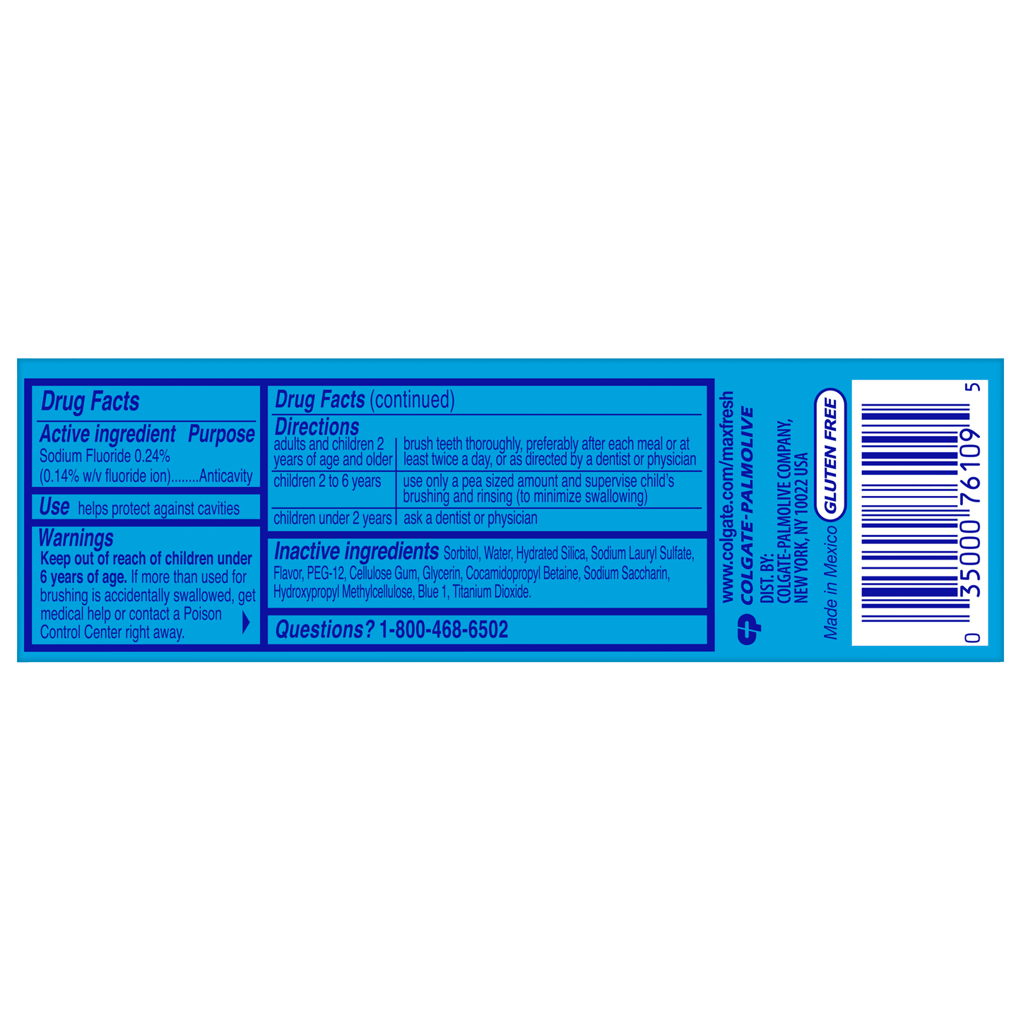 Maxfresh Cool Mint Toothpaste, Travel Toothpaste, 1.0 Oz