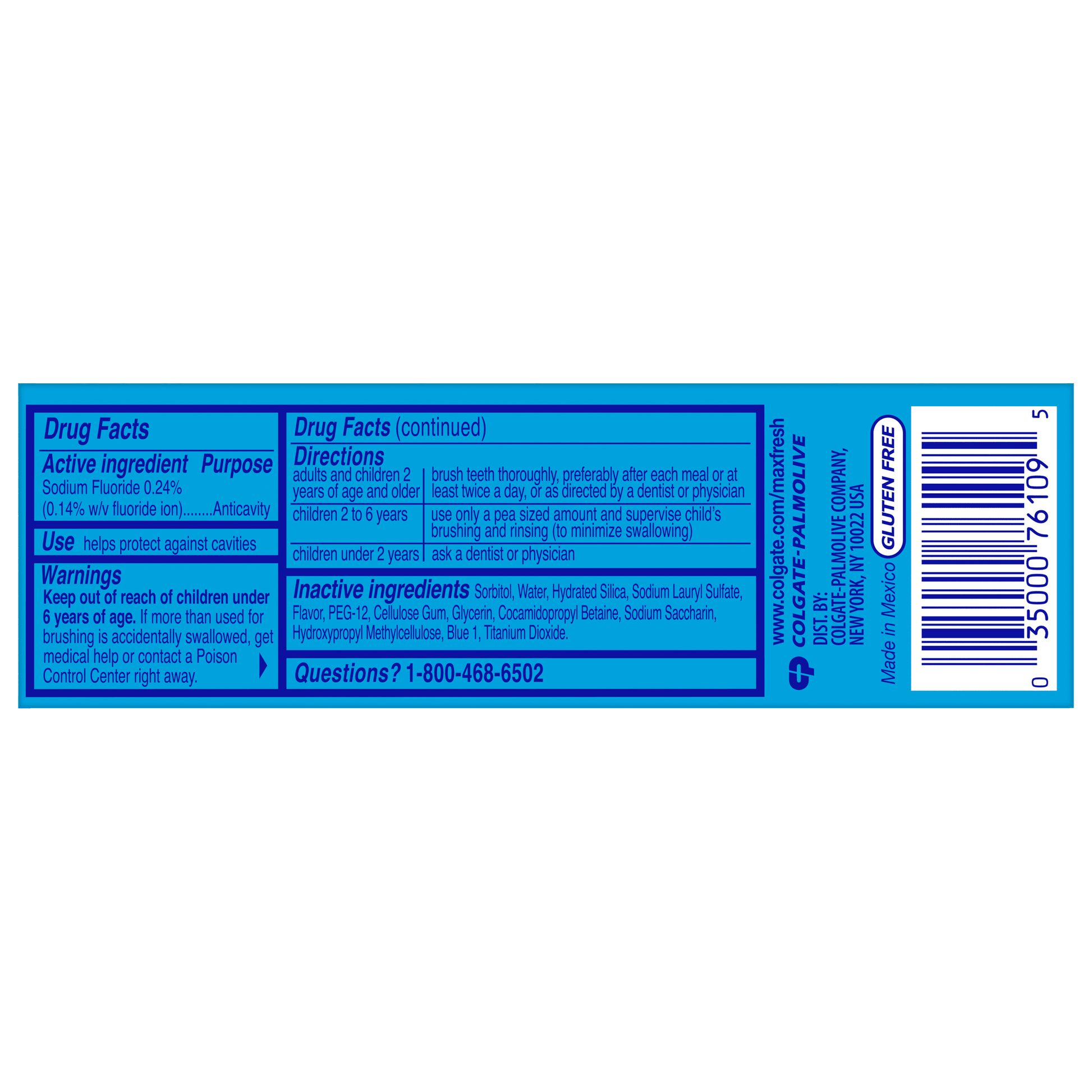 Maxfresh Cool Mint Toothpaste, Travel Toothpaste, 1.0 Oz