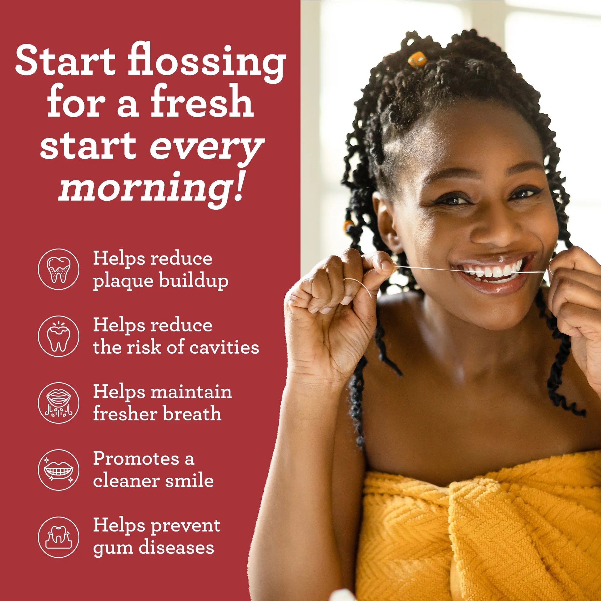 (3 Pack)  Expandable Waxed Dental Floss - Deep Gentle String Floss - Cinnamon Flavor - 55 Yards